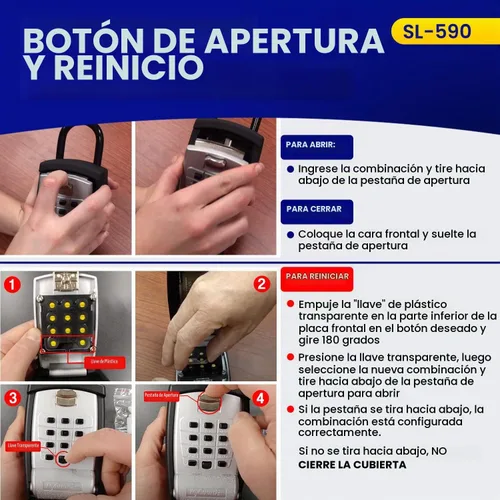 Vista 4 de Caja de seguridad con botones KeyGuard, SL-590