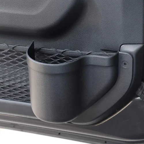Vista 5 de JeCar Caja de almacenamiento para bolsillo de puerta delantera con portavasos para puerta delantera, accesorios interiores compatibles con Jeep