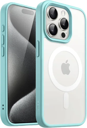 Vista 27 de JETech - Carcasa magnética mate para iPhone 15, color negro Compatible con MagSafe, parte trasera mate translúcida, protección delgada a prueba