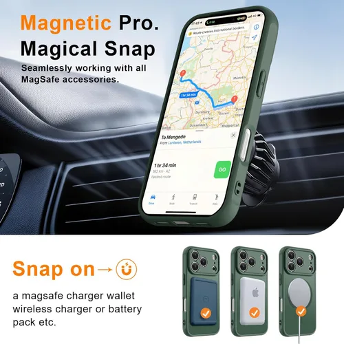 Vista 207 de MOCCA - Funda magnética resistente para iPhone XR de 6.1 pulgadas, compatible con MagSafe, funda con protección contra caídas de grado militar