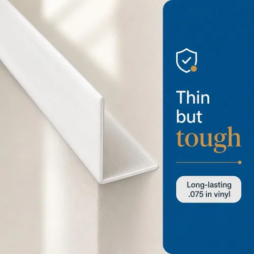 Vista 15 de Prime-Line MP10069 - Protector de esquina de vinilo, blanco, 2-3/8 x 48 pulgadas, protectores de esquina de vinilo duraderos, fácil de instalar