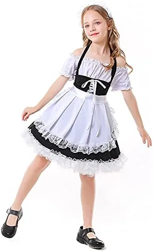 Vista 3 de Vestido de cosplay de lolita para niños y niñas con hombros descubiertos vestidos cortos de Halloween