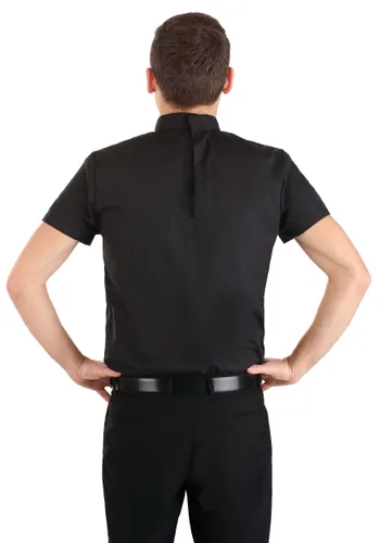 Vista 2 de Camisa de Disfraz de Sacerdote Negra para Hombre Multicolor