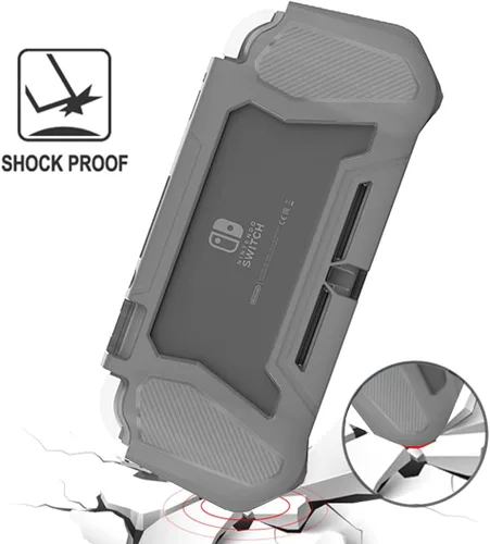Vista 4 de Funda protectora para Nintendo Switch Lite, funda Switch Lite con protector de pantalla desmontable + funda de agarre de mano compatible