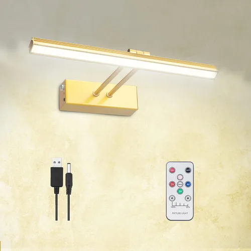 Vista 19 de FUNCHDAY Luz para Cuadros, Luces de Arte a Batería para Pared, Luz Inalámbrica con Control Remoto para Pinturas con Temporizador y Regulable