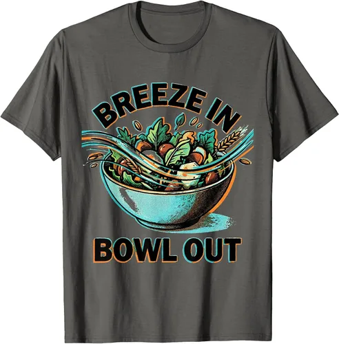 Vista 7 de Breeze In Bowl Out Breezy Bowl Design T-Shirt White