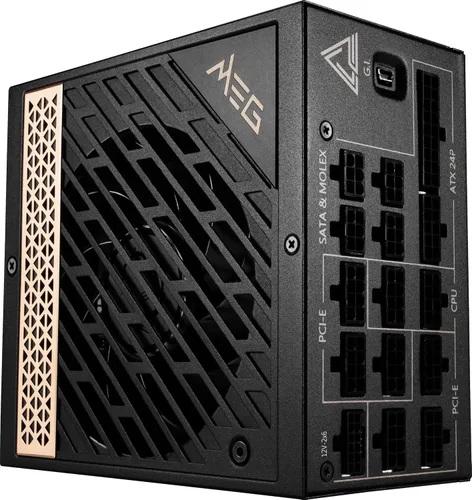 Vista 5 de MSI MEG Ai1300P PCIE5, Fuente de Alimentación para Juegos Totalmente Modular de 1300W, 80+ Platino, Cable Nativo 12V-2x6, Condensador 100% Japonés
