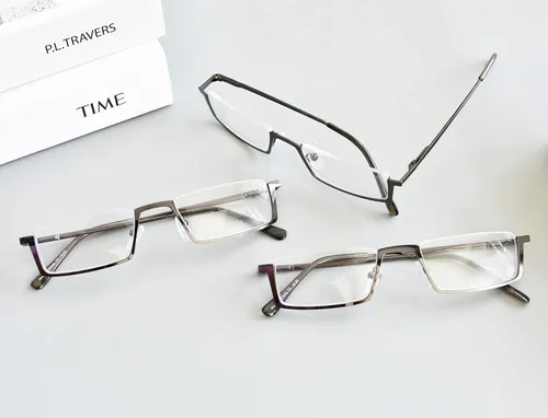 Vista 5 de LUR GAFAS DE LECTURA Paquete de 3 lectores de media llanta de metal (Gunmetal, +3.50)
