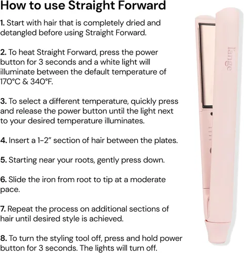 Vista 4 de L'ANGE HAIR Plancha Alisadora de Titanio Straight Forward – Placas Flotantes de 1" Doble Voltaje Cable Giratorio de 360° Apagado Automático