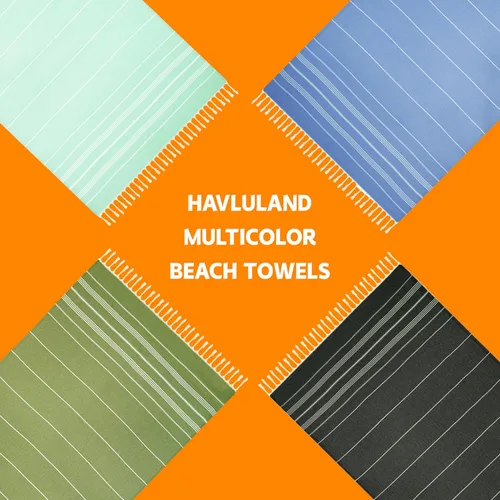 Vista 4 de Havluland - Juego de toallas de baño (100 % algodón turco)