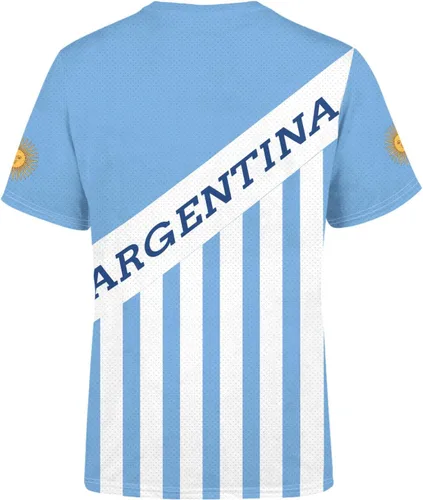 Vista 4 de Camiseta de fútbol con la bandera nacional, ropa de entrenamiento de fútbol, camiseta al aire libre, cuello redondo, manga corta a la moda