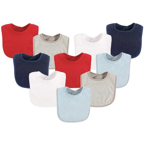 Vista 11 de Luvable Friends Baberos unisex de algodón para bebé, azul, talla única