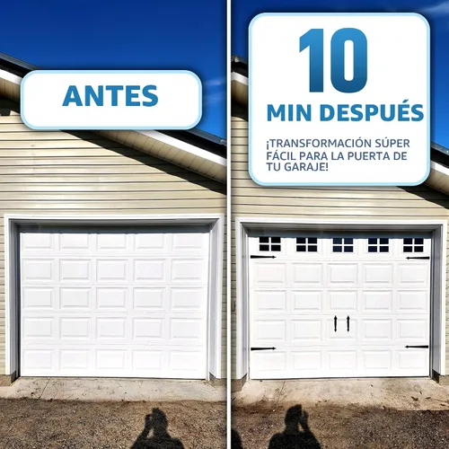 Vista 4 de Ventanas magnéticas fuertes y brillantes para puerta de garaje (tamaño pequeño), se ven como paneles de ventana reales, paneles sintéticos, fáciles