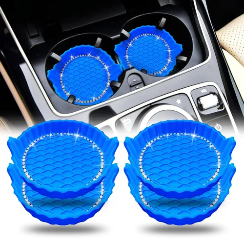 Vista 18 de Portavasos para automóvil, posavasos antideslizantes para automóvil, inserto universal para portavasos de automóvil, tapete de accesorios