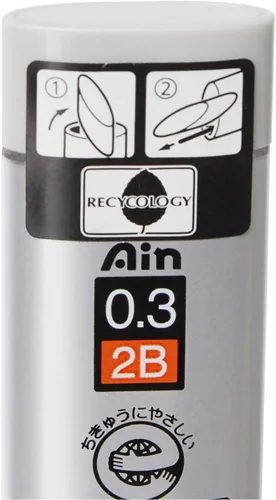 Vista 4 de Pentel Lápiz mecánico, Ain Stein, 0.012 in, 2B (C273-2B)