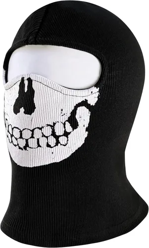 Vista 3 de Máscara de equipo fantasma, pasamontañas, disfraz de calavera, resistente al viento, máscara de esquí para motocicleta Negro