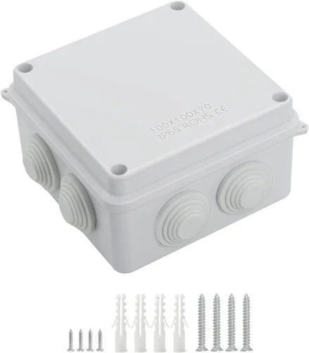 Vista 24 de LeMotech - Caja de derivación universal de plástico ABS resistente al polvo, resistente al agua, IP65, color blanco