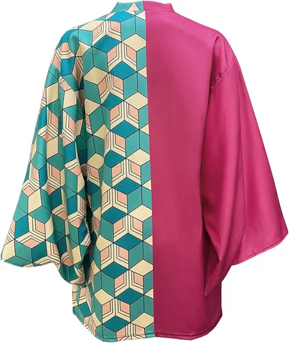 Vista 3 de TUMUSKER Tomioka Giyuu Kimono Capa Anime Cosplay Capa Disfraz de Halloween para adultos y niños (solo Cloak)