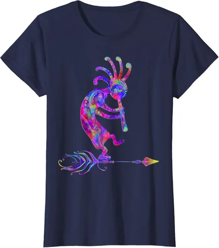 Vista 41 de Native American Kokopelli With Feather 2 - Camiseta Fan Fun, Negro, S