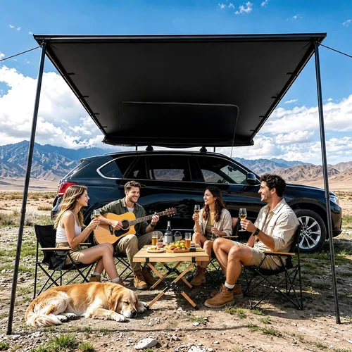 Vista 8 de WildFinder Toldo retráctil para automóvil de 8.2 x 6.6 pies, parasol impermeable para SUV