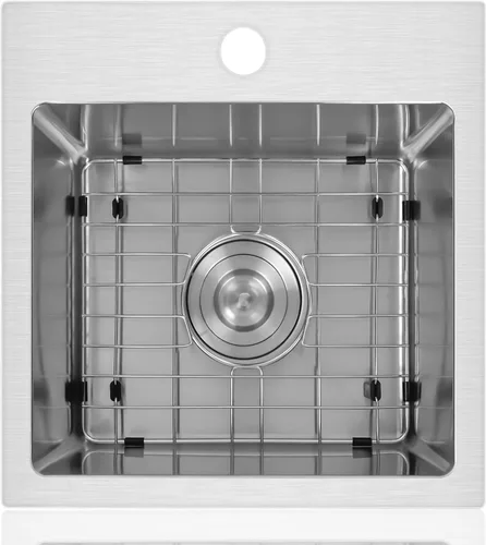 Vista 8 de YSSOA Fregadero de cocina con estación de trabajo de montaje superior, calibre 20, tazón individual con 3 accesorios