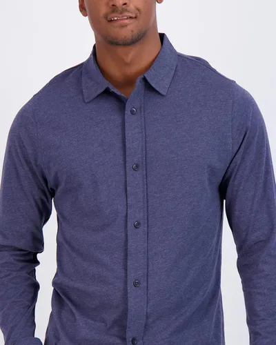 Vista 4 de Real Essentials Paquete de 3 camisa de manga larga con botones y cuello para hombre (disponible en tallas grandes y altas)