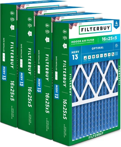 Vista 17 de Filterbuy Filtro de aire 10x17x2 MERV 13 Defensa Óptima contra Humo y Alergias (Paquete de 4), Filtros Exteriores Plisados Electrostáticos