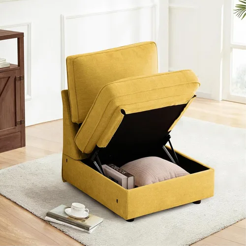 Vista 55 de TEKAMON - Sofá modular de 73" con almacenamiento en el asiento, sofá biplaza moderno de tela de chenilla para sala de estar, oficina, apartamento