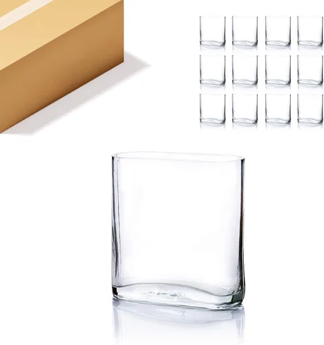 Vista 12 de WGV - Jarrón rectangular alto de bloque, ancho de 2 pulgadas, largo de 8 pulgadas, altura de 10 pulgadas, recipiente floral de vidrio transparente
