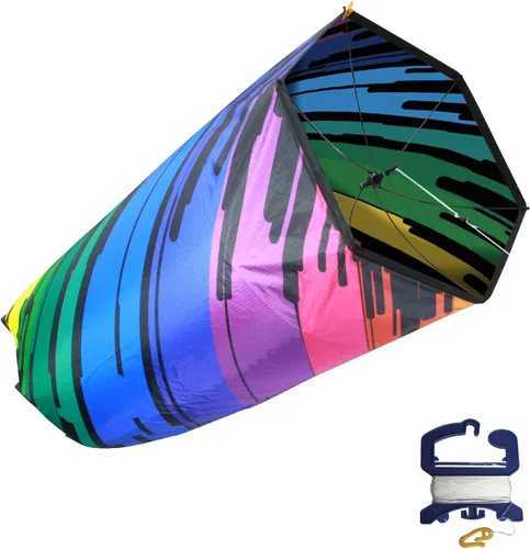 Vista 2 de WindNSun Supersize Revolution - Cometa giratoria de poliéster Ripstop 3D, 36 pulgadas