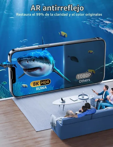 Vista 4 de ruwa Protector de pantalla de privacidad para iPhone 13 Pro Max/14 Plus [6.7 pulgadas] [2 unidades] Película de vidrio templado antiespía con marco