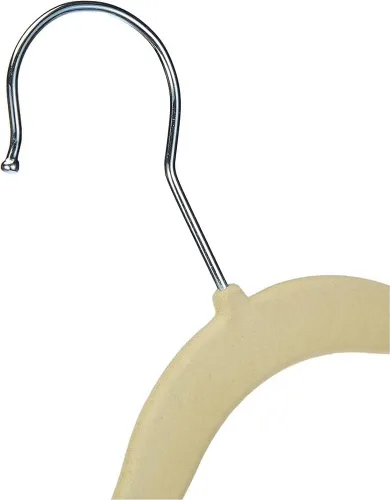 Vista 4 de Amazon Basics Perchas de terciopelo antideslizantes para niños que ahorran espacio con muescas para el hombro, construcción resistente para Beige