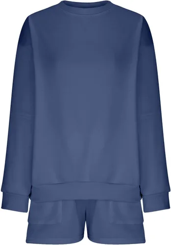 Vista 5 de Sweatsuits for Women Loungewear Workout Athletic Tracksuits Long Sleeve Tops Sweatshirt Shorts Casual Suit Sets