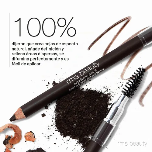 Vista 3 de RMS Beauty Lápiz de cejas Back2Brow, 0.01 oz Oscuro