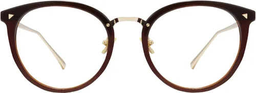 Vista 11 de TIJN Round Blue Light Glasses for Woman Men, Retro Acetate Cat Eye Rim Frame Glasses for Gaming Computer Screen, Maaike
