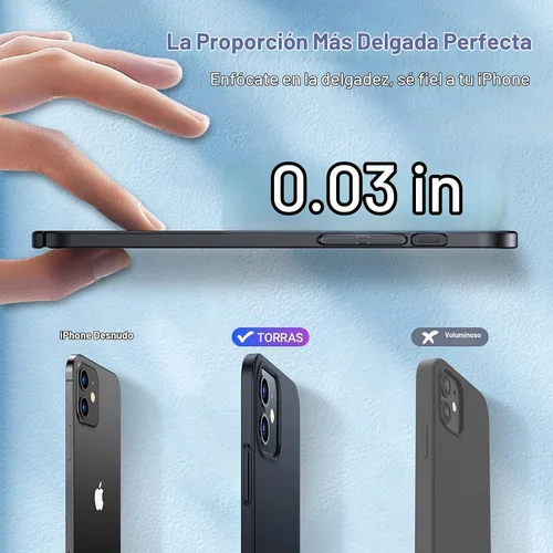Vista 3 de TORRAS Funda Ajustada para iPhone 12 Case/para iPhone 12 Pro Case, Delgada pero Protectora, Cubierta de PC Duro Liviana Mate Anti-Rayones
