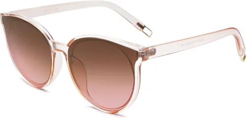 Vista 13 de SOJOS Gafas de sol redondas de moda para mujeres y hombres, estilo vintage de gran tamaño SJ2057 Tortuga ámbar/gris