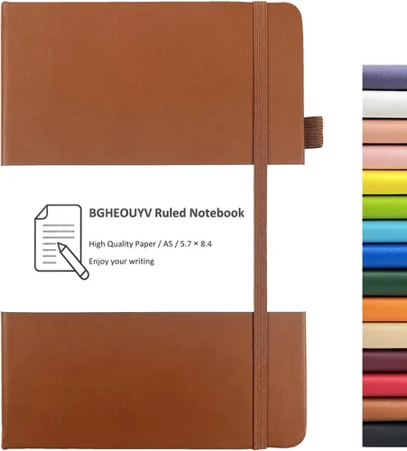 Vista 19 de Diario para cuaderno, cuaderno rayado con rayas universitarias A5, 160 páginas, diarios de tapa dura para escribir, cuadernos para el trabajo