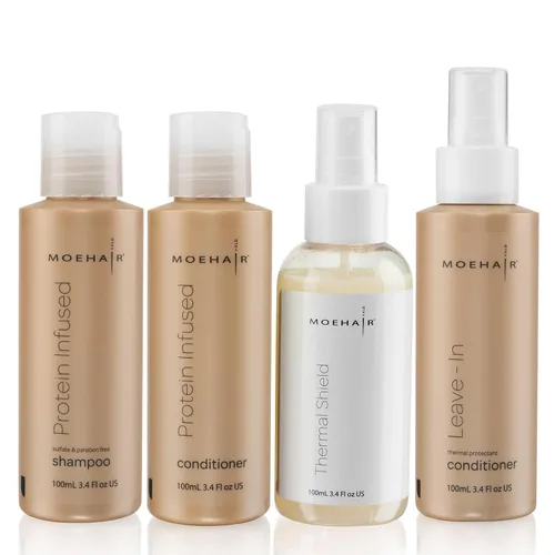 Vista 9 de MOEHAIR Champú y acondicionador 2 en 1 con infusión de proteínas de viaje para cabello fino, tratamiento capilar proteico para cuero cabelludo seco