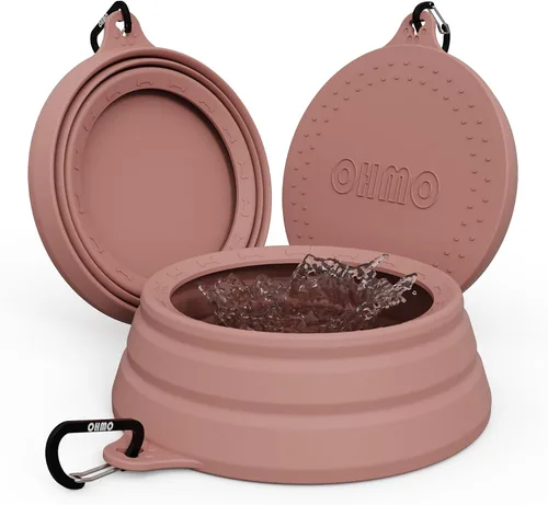 Vista 19 de OHMO Tazón de Agua para Perros Colapsable a Prueba de Derrames 24oz para Autos, Tazones Portátiles sin Salpicaduras para Viajes de Perros