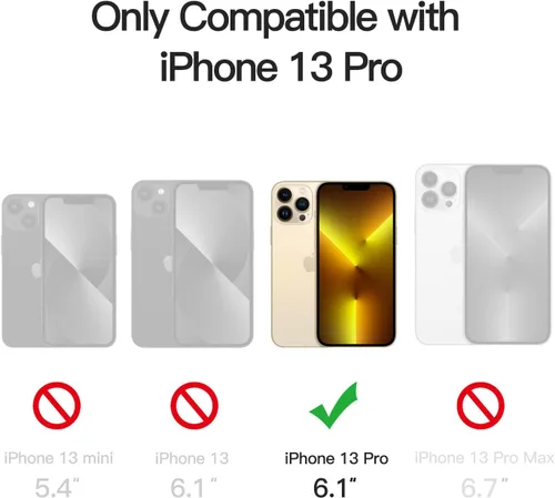 Vista 2 de JETech Funda magnética para iPhone 13 Pro de 6.1 pulgadas, compatible con MagSafe, lente de cámara trasera translúcida mate, protección completa