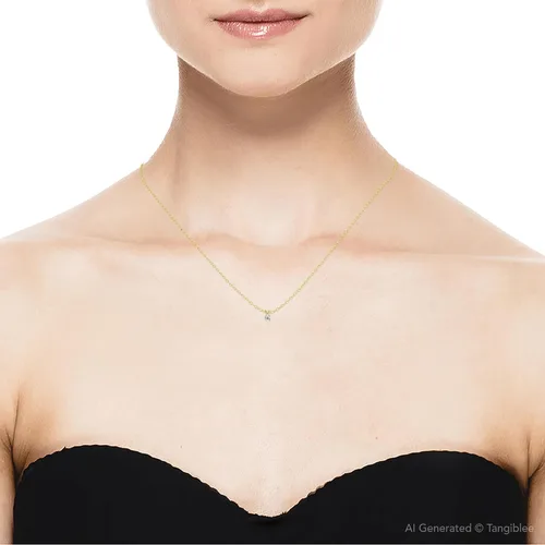 Vista 3 de P3 POMPEII3 Pompeya - Colgante de diamante solitario cultivado en laboratorio de 15 quilates collar de oro amarillo de 14 k (G-H, VS), Yellow Gold