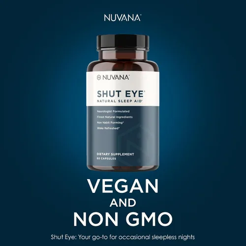Vista 6 de Shut Eye Suplemento natural para ayudar al sueño para adultos 5 mg de melatonina Ayuda a relajar y promover el sueño profundo natural con raíz