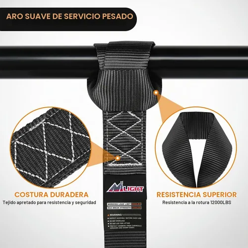 Vista 3 de Nilight Soft Loop - Correas de amarre de motocicleta de 1.7 x 17 pulgadas, resistentes, 12,000 libras, resistencia máxima a la rotura para asegurar