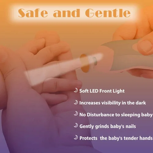 Vista 5 de Cortauñas Eléctrico para Bebés Lima de Uñas Cortauñas para Bebé, Kit de Lima Lijadora de Uñas Segura 20 en 1 para Recién Nacidos Bebés Niños