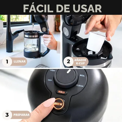 Vista 12 de VINCI Micro Café - Cafetera de vidrio de una sola porción más pequeña, compatible con K-Cups, cápsulas y café molido, infusión de flujo cerrado