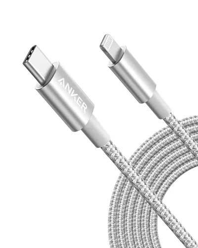 Vista 19 de Anker Nuevo Cable de Nylon USB C a Lightning, Certificado MFi de Apple para iPhone Serie 14, y Más (1 pie, Negro)