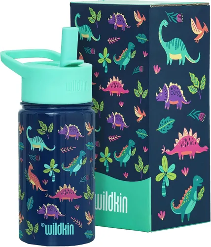 Vista 28 de Wildkin Kids - Botella de agua de acero inoxidable de 14 onzas para niños – Sin BPA, a prueba de fugas, aislada, fácil de limpiar - Ballerina