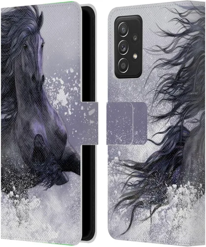 Vista 145 de Head Case Designs Officially Licensed Laurie Prindle A Morgan Christmas Western Stallion Leather Wallet Case Compatible with Samsung Galaxy A07 4G