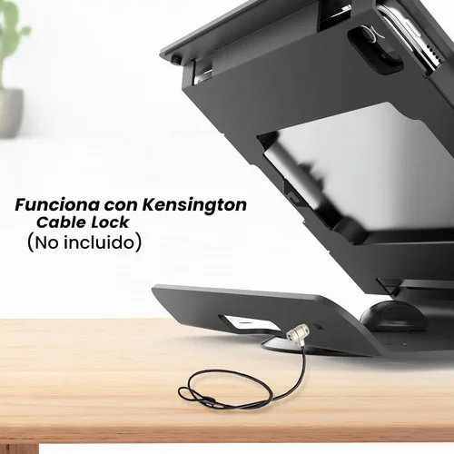Vista 6 de Soporte para tablet POS, soporte de quiosco de acero resistente con base giratoria de 360°, antirrobo, compatible con iPad 10 de 10.9 pulgadas, Pro